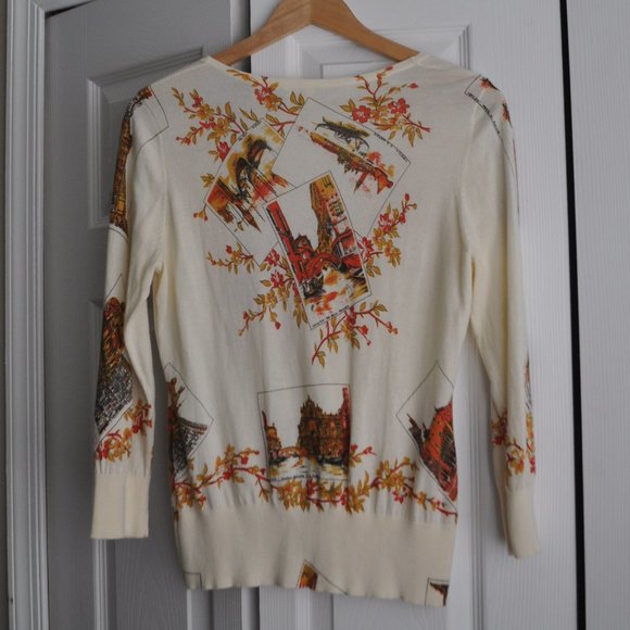 Anthropologie's Moth Postcards from Venice Cardigan, Size Large - Picture 4 of 7